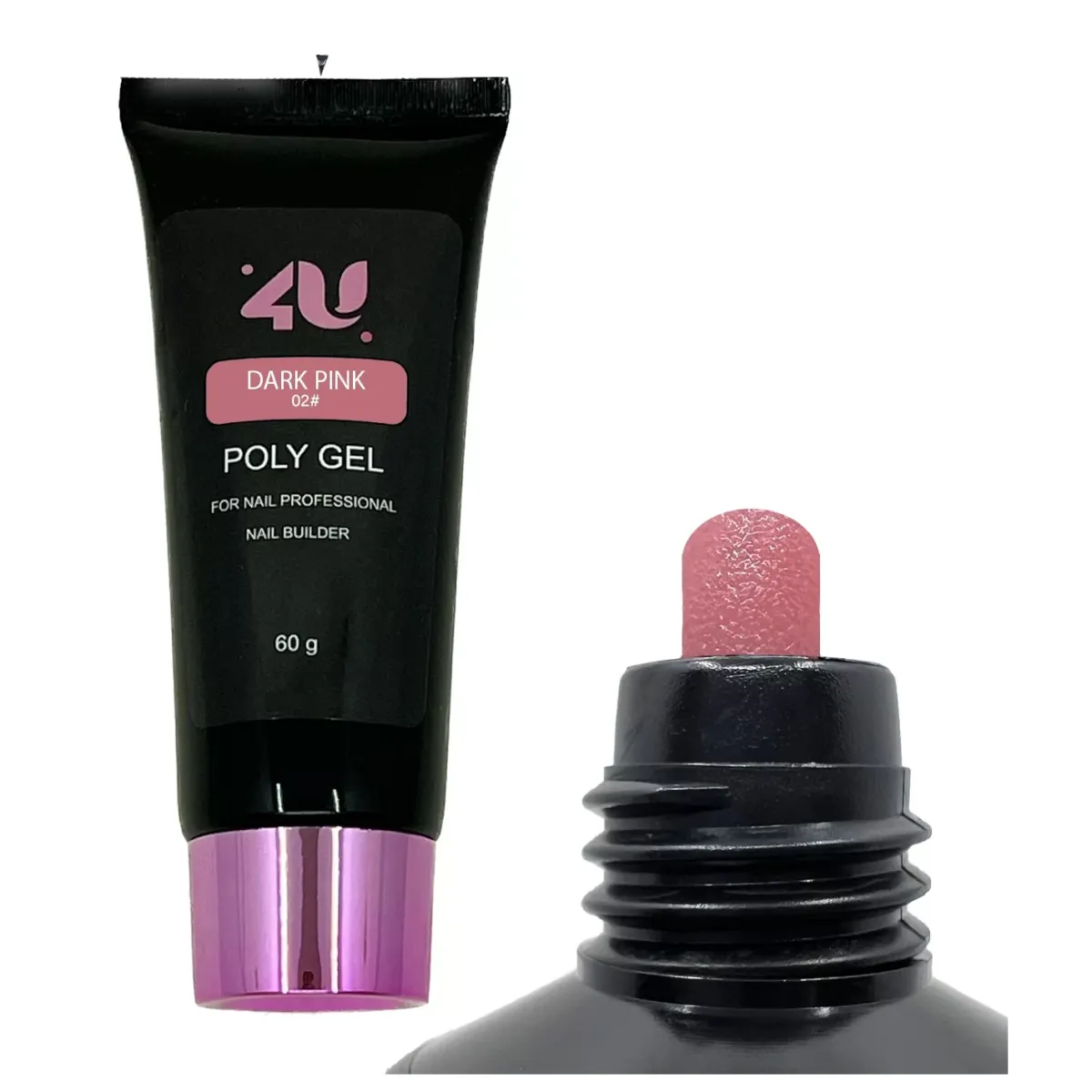 پلی ژل کاشت ناخن صورتی تیره فوریو(60 گرم) 4U DARK PINK 02