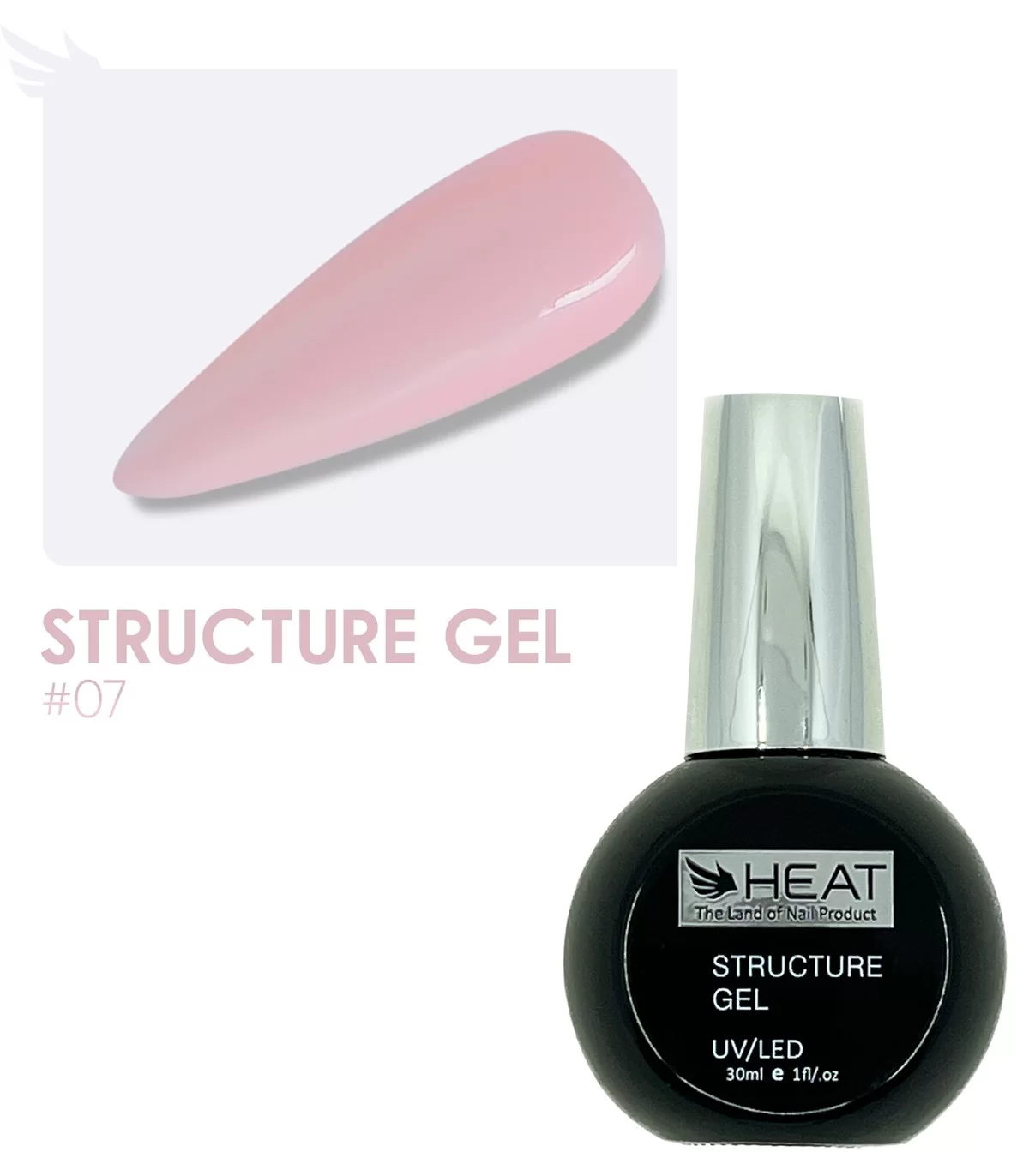 رابر بیس صورتی 30 میل هیت HEAT STRUCTURE GEL 07