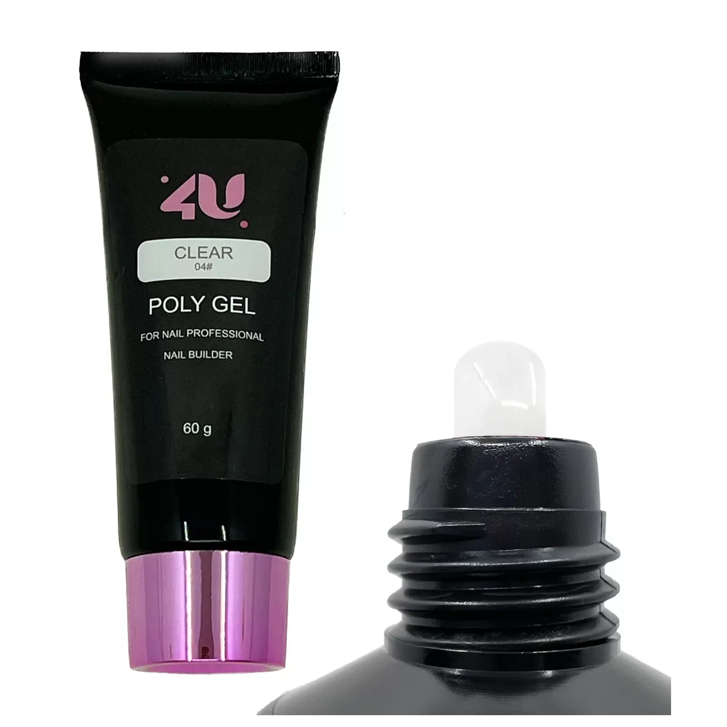 پلی ژل کاشت ناخن کلیر فوریو(60 گرم) 4U CLEAR 04