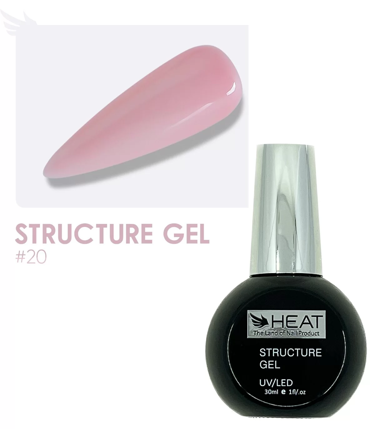 رابر بیس صورتی 30 میل هیت HEAT STRUCTURE GEL 20