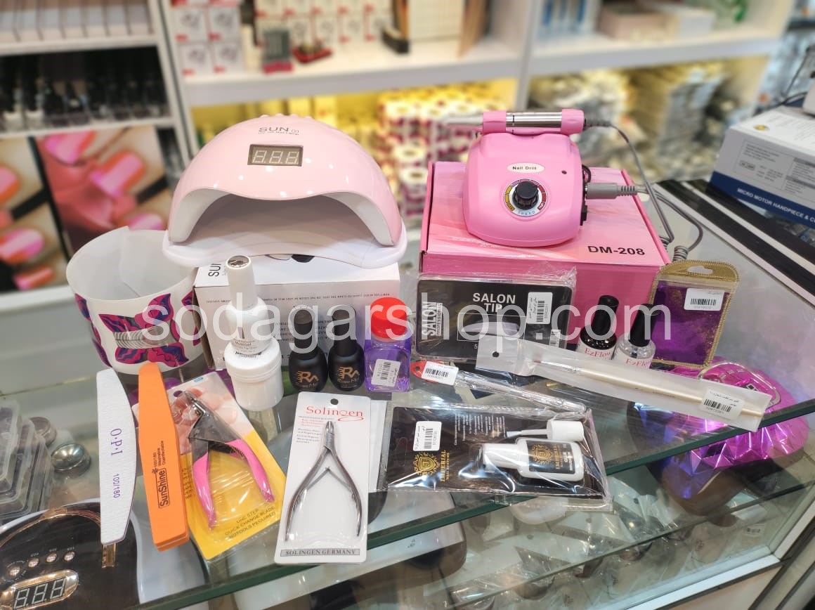 وسایل لوازم کاشت ناخن مبتدی (لاین مواد مصرفی پودر)