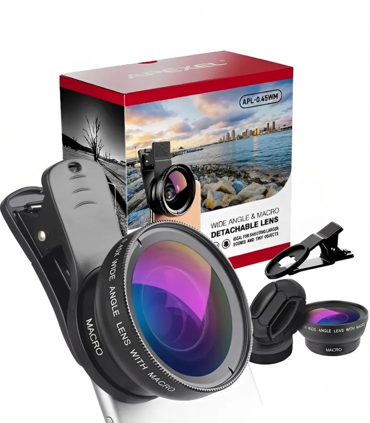 لنز ماکرو و واید کلیپسی اپکسل APEXEL APL-0.45WM - اورجینال