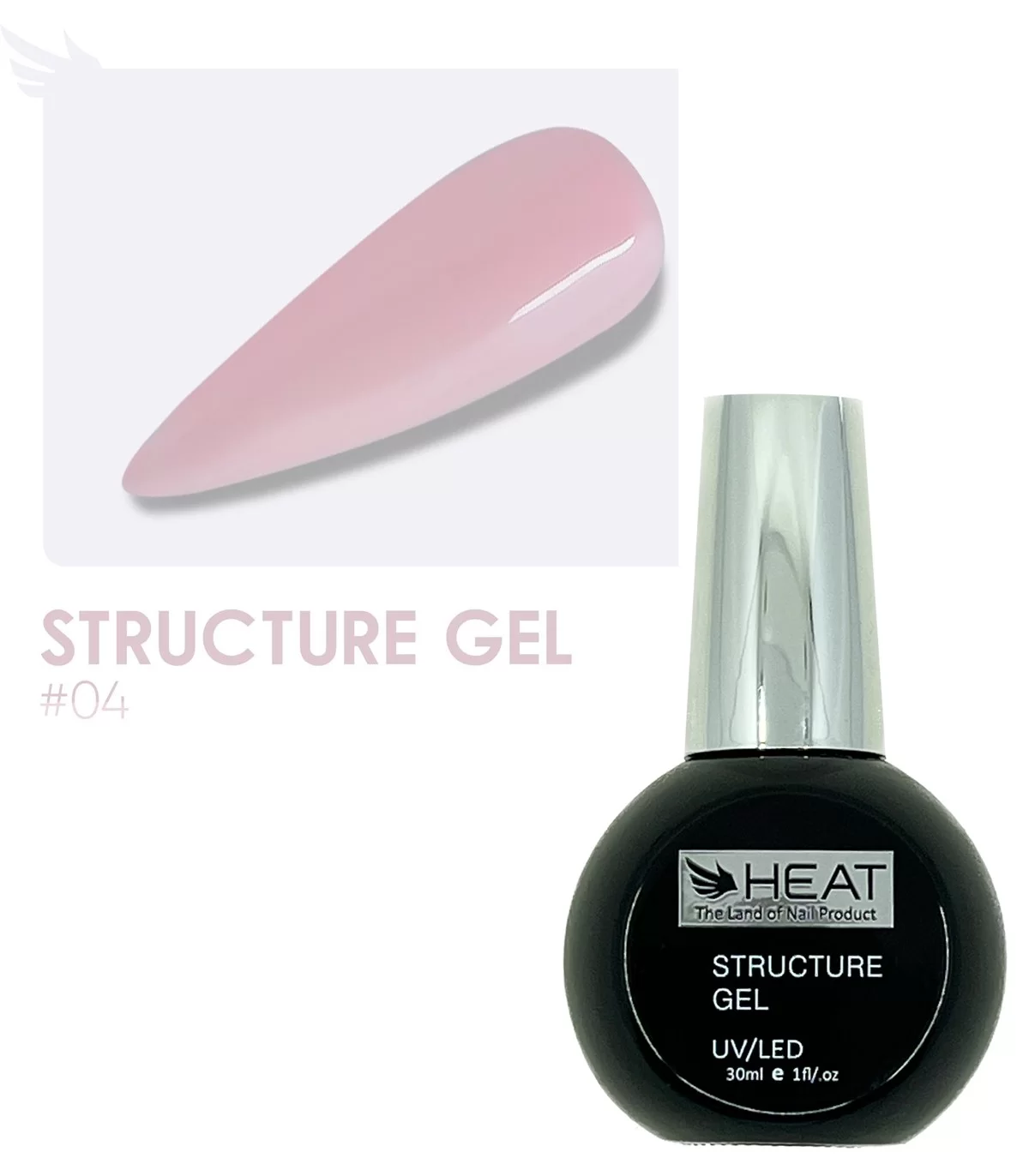 رابر بیس صورتی 30 میل هیت HEAT STRUCTURE GEL 04